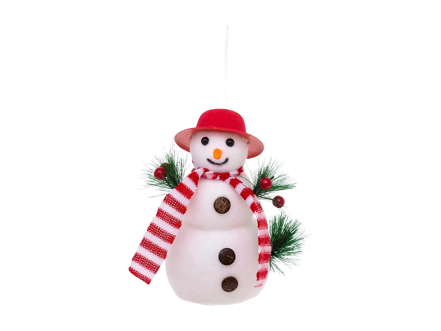 Bonhomme de neige avec chapeau boule de sapin de noel