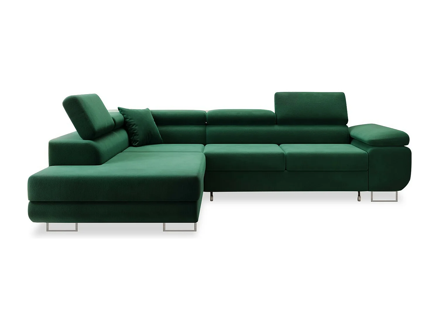 Canapé d'angle gauche convertible Marius velours Vert