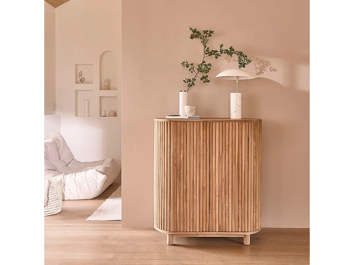 Buffet en bois de teck 90 cm 2 portes