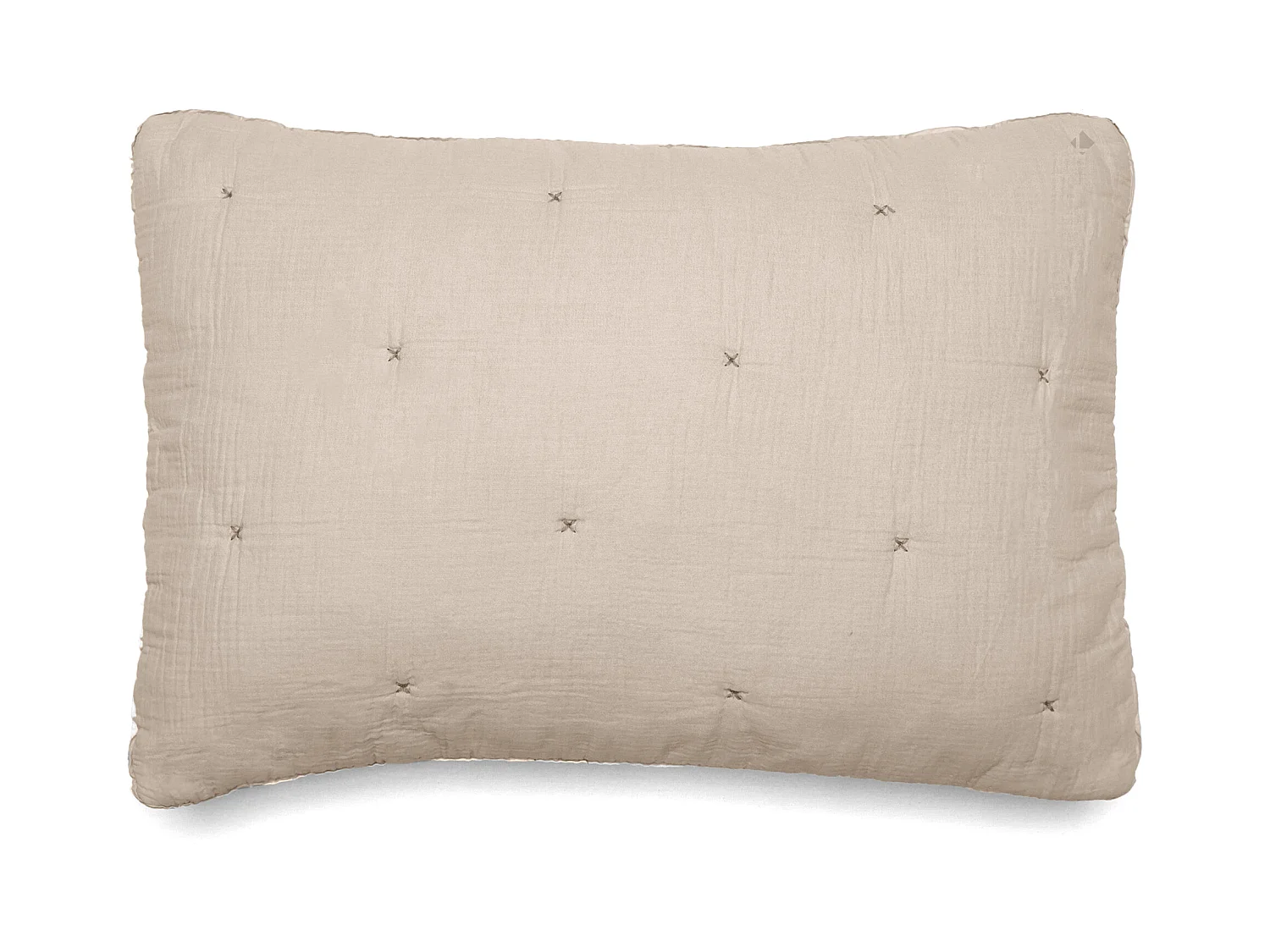 Housse de coussin capitonnée en mousseline de coton 40x60 cm ANDROS beige ficelle