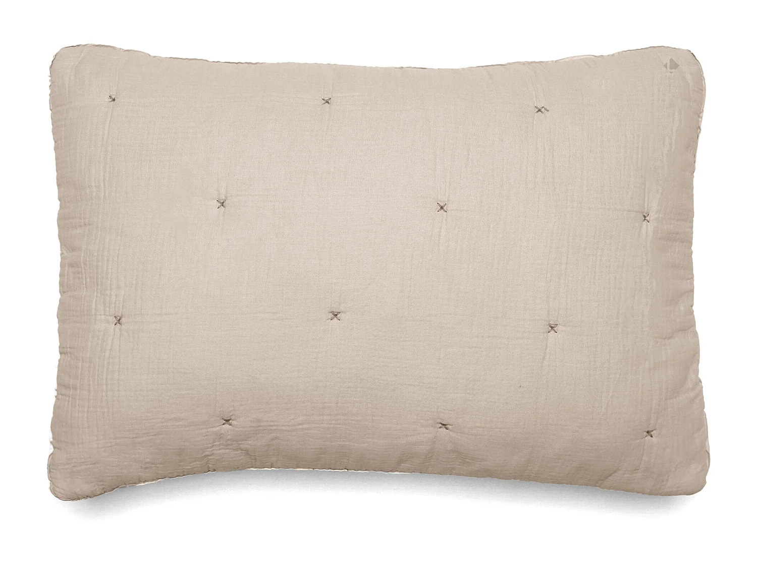 Housse de coussin capitonnée en mousseline de coton 40x60 cm ANDROS beige ficelle