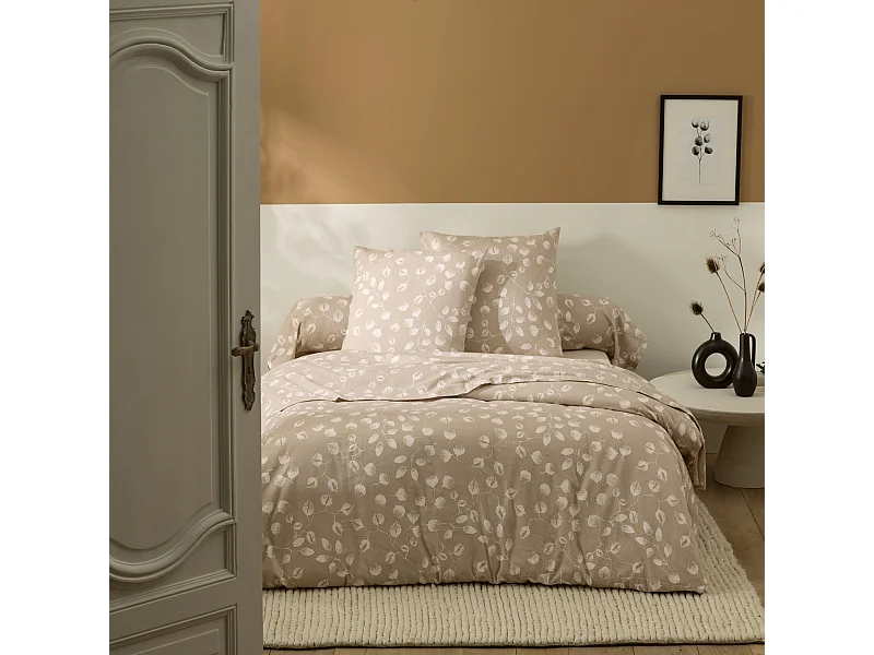 Parure de lit flanelle 100% coton Léna Tradilinge 140x200