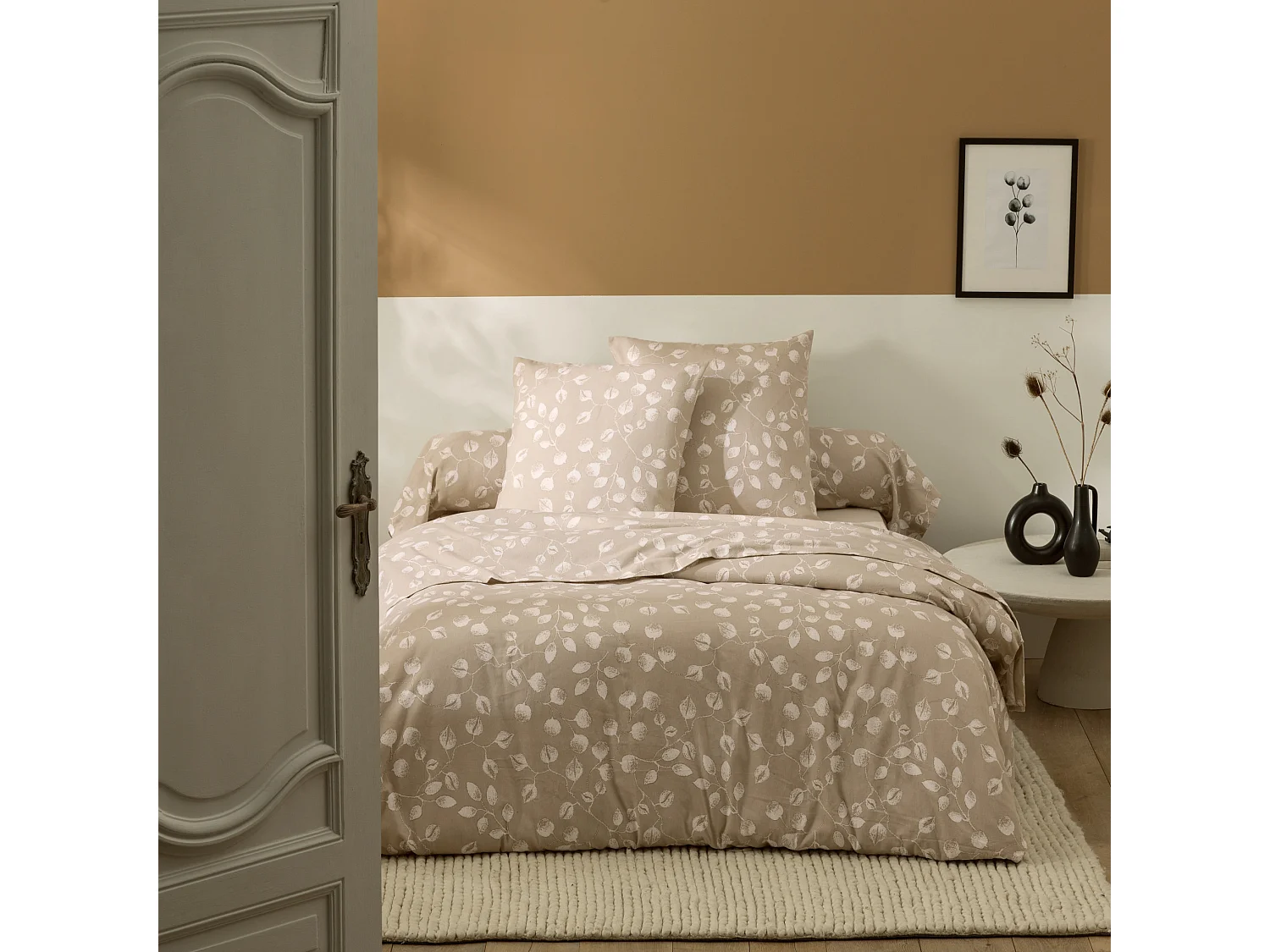 Parure de lit flanelle 100% coton Léna Tradilinge 140x200