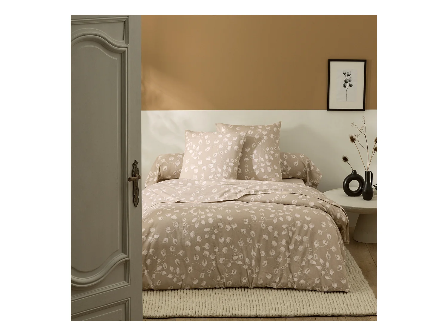 Parure de lit flanelle 100% coton Léna Tradilinge 140x200
