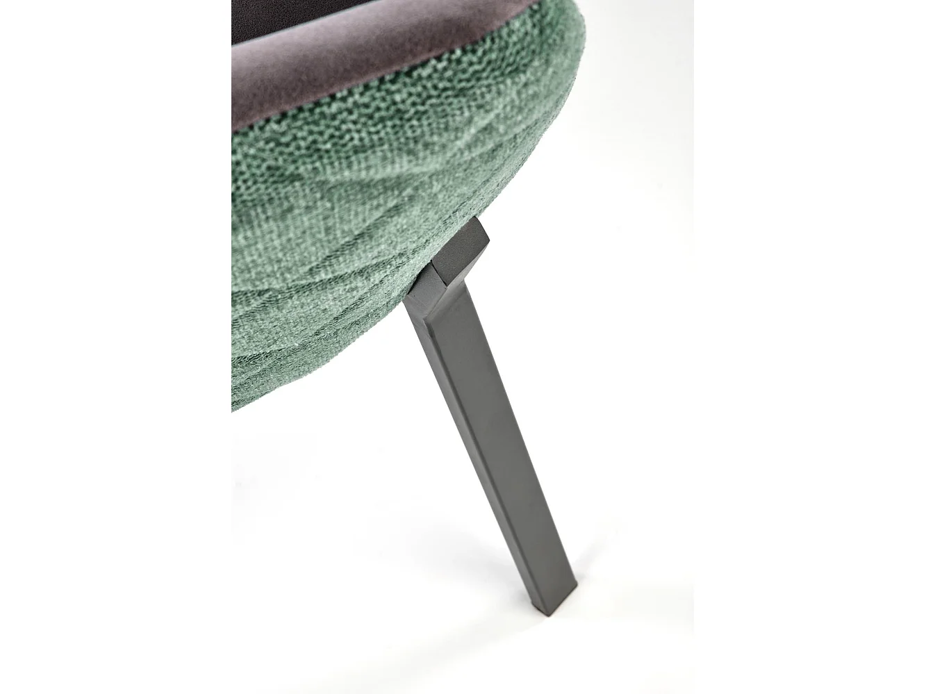 Chaise de salle à manger grise et verte avec pieds en métal noir OGMA