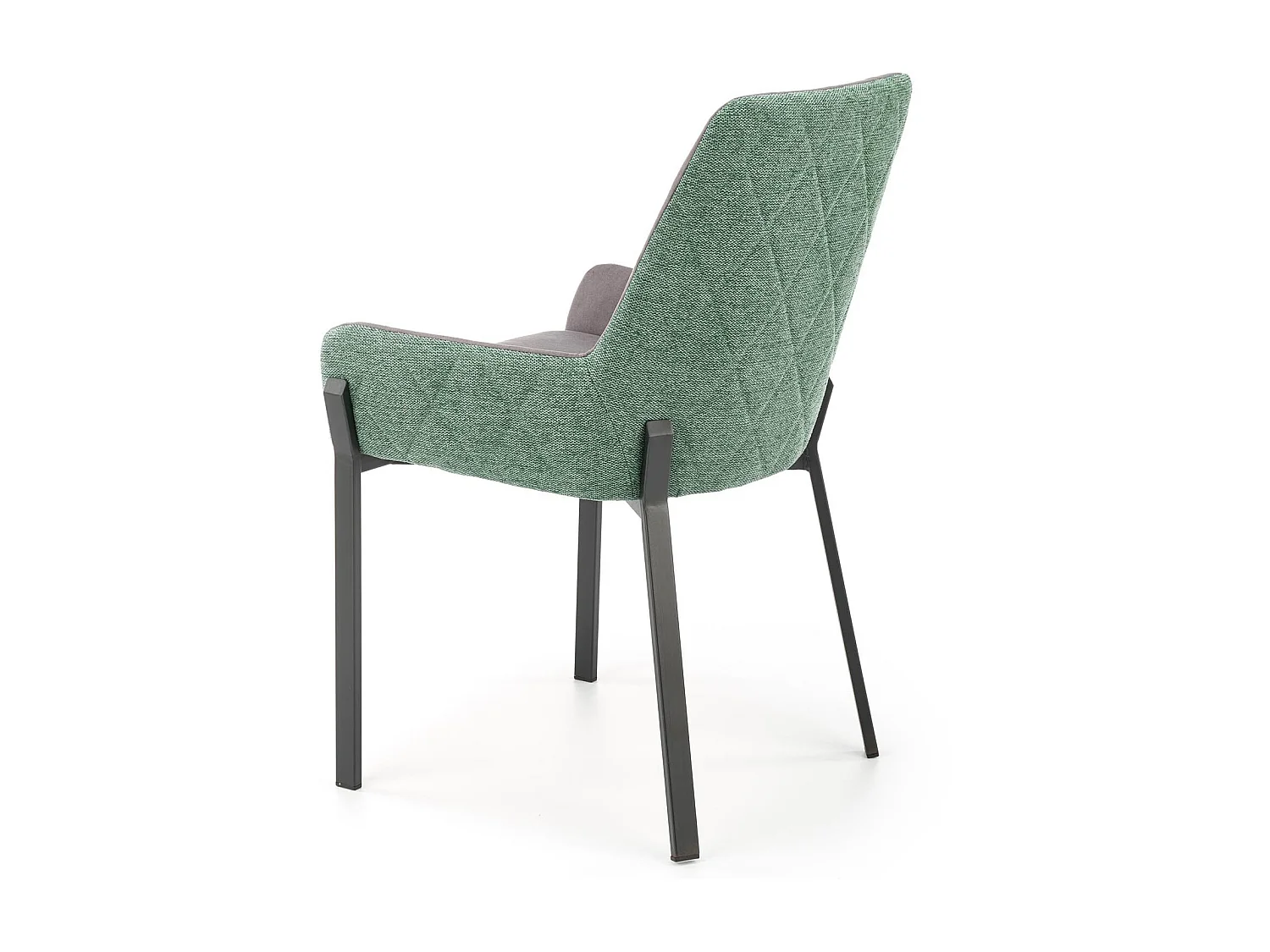 Silla de comedor gris y verde con patas de metal negro OGMA