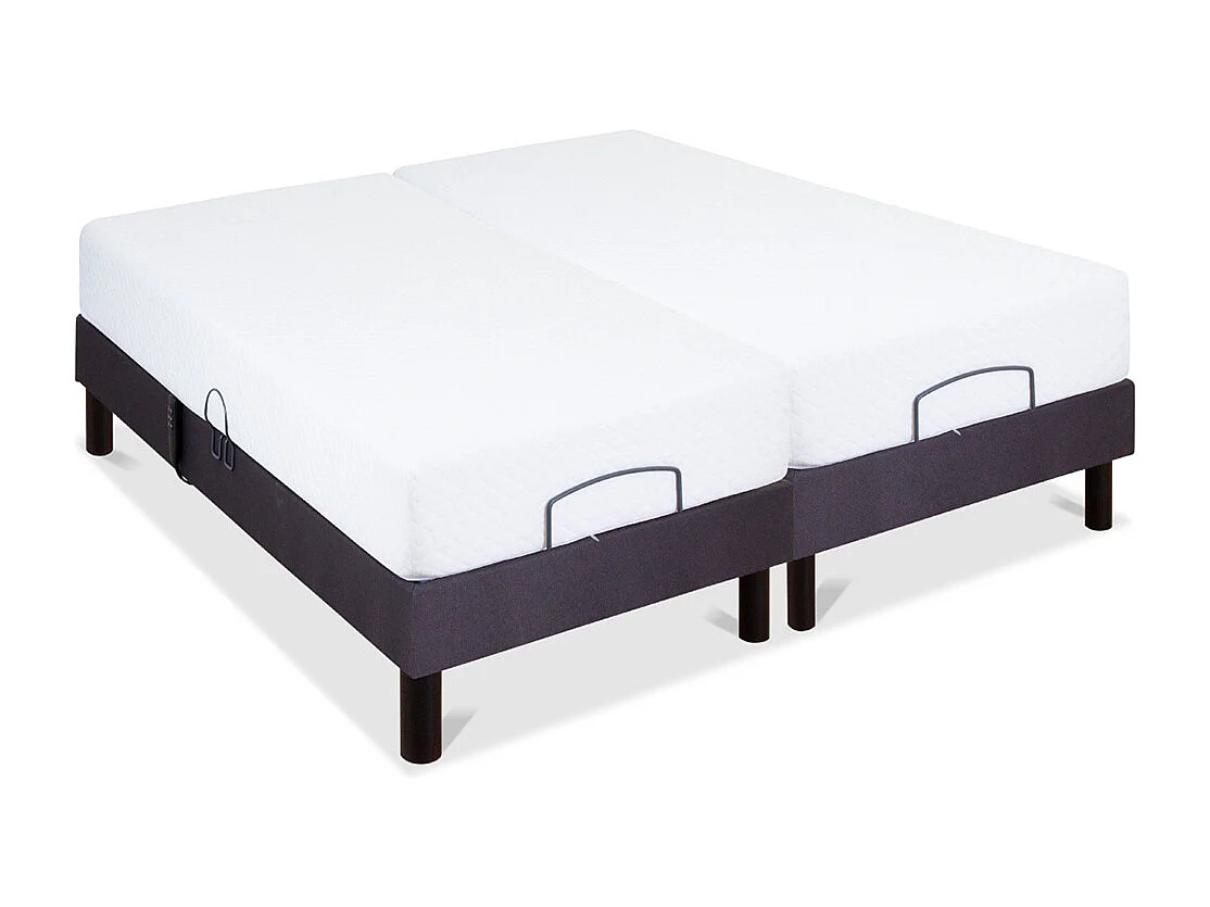 BELLECOUR LITERIE | Ensemble Duo ATHENA 2x70x200 cm | Sommiers électriques + Matelas Mémoire de forme