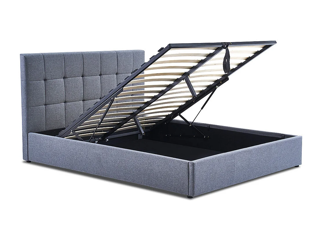 BELLECOUR LITERIE | Lit coffre VINCENNES 140x190 cm | coloris gris