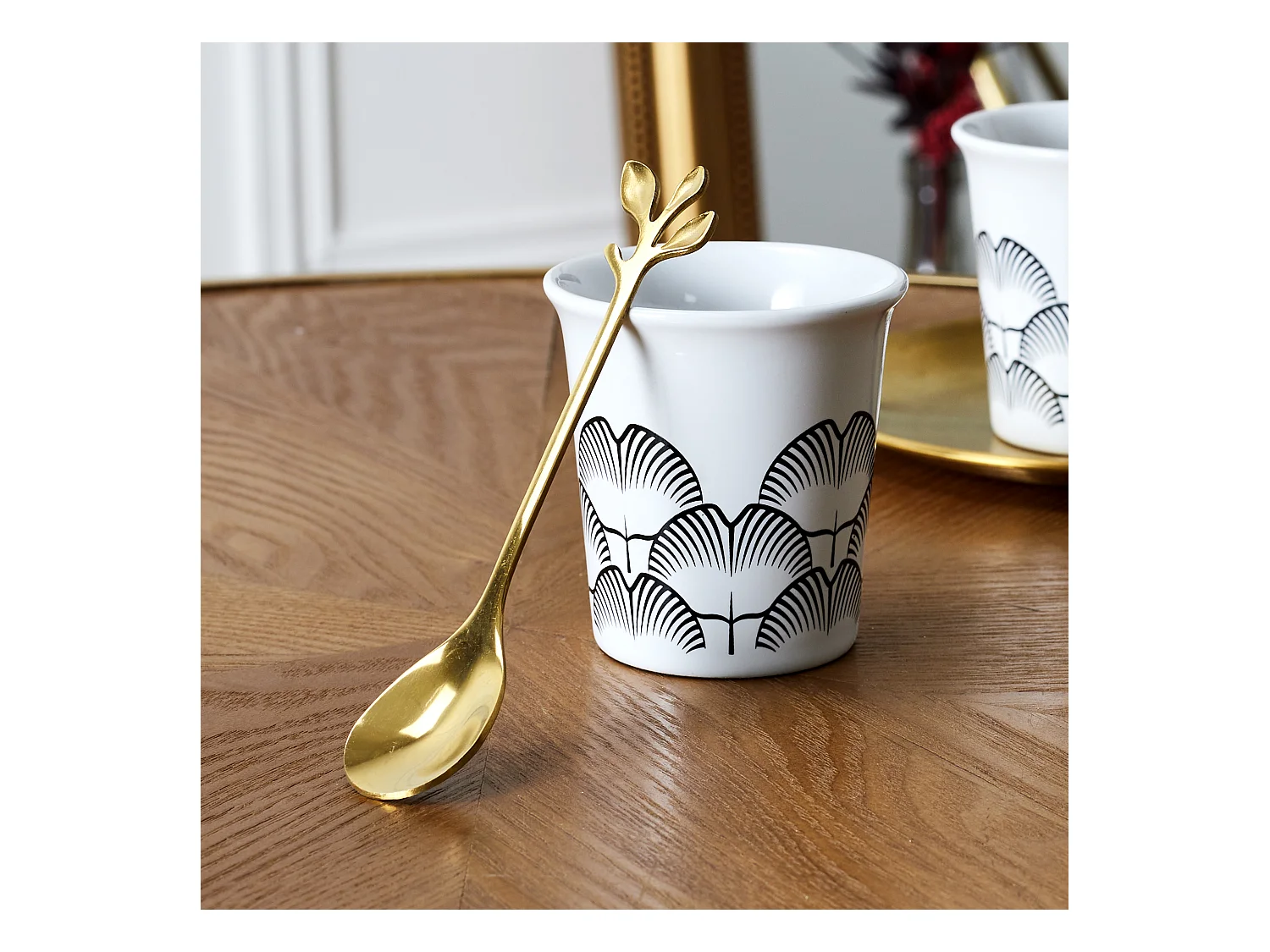 Cuillere A Cafe Feuille Dore X4 Or