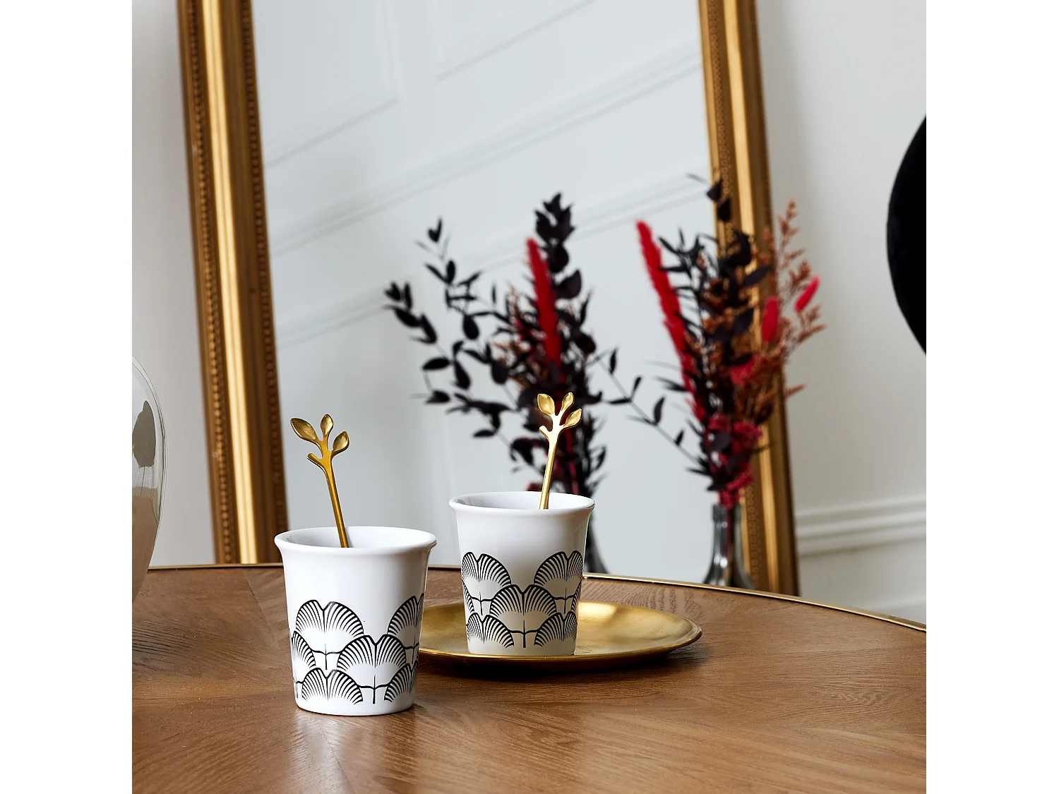 Cuillere A Cafe Feuille Dore X4 Or