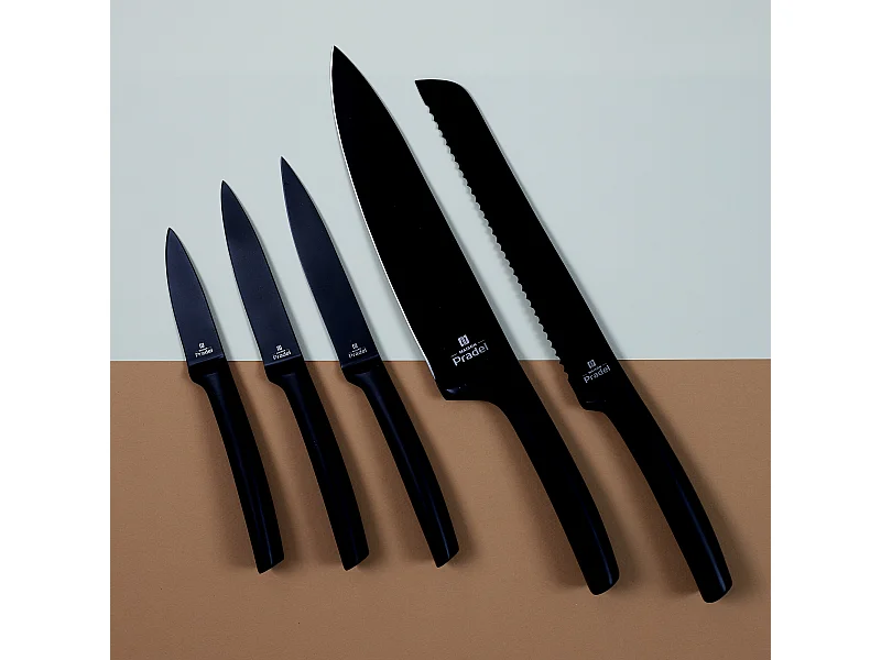 Couteau Acier Inoxydable Noir Lame 20cm Noir