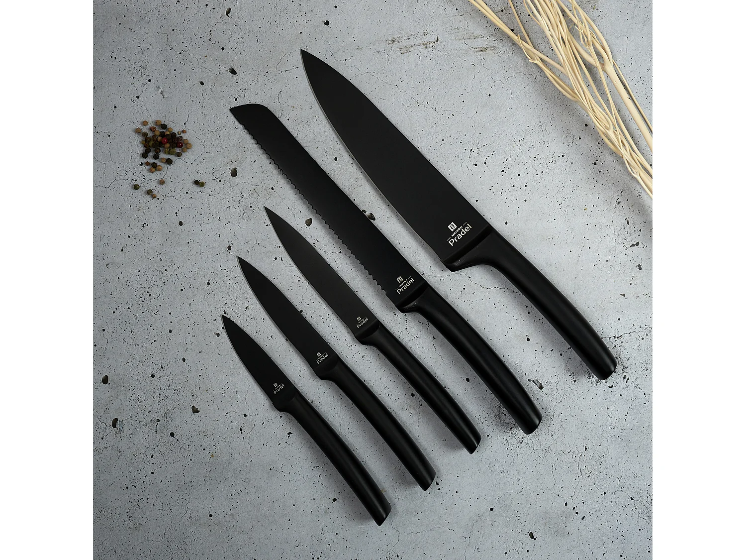 Couteau - COOK CONCEPT - Acier Inoxydable - Noir - Lame 7.5 cm