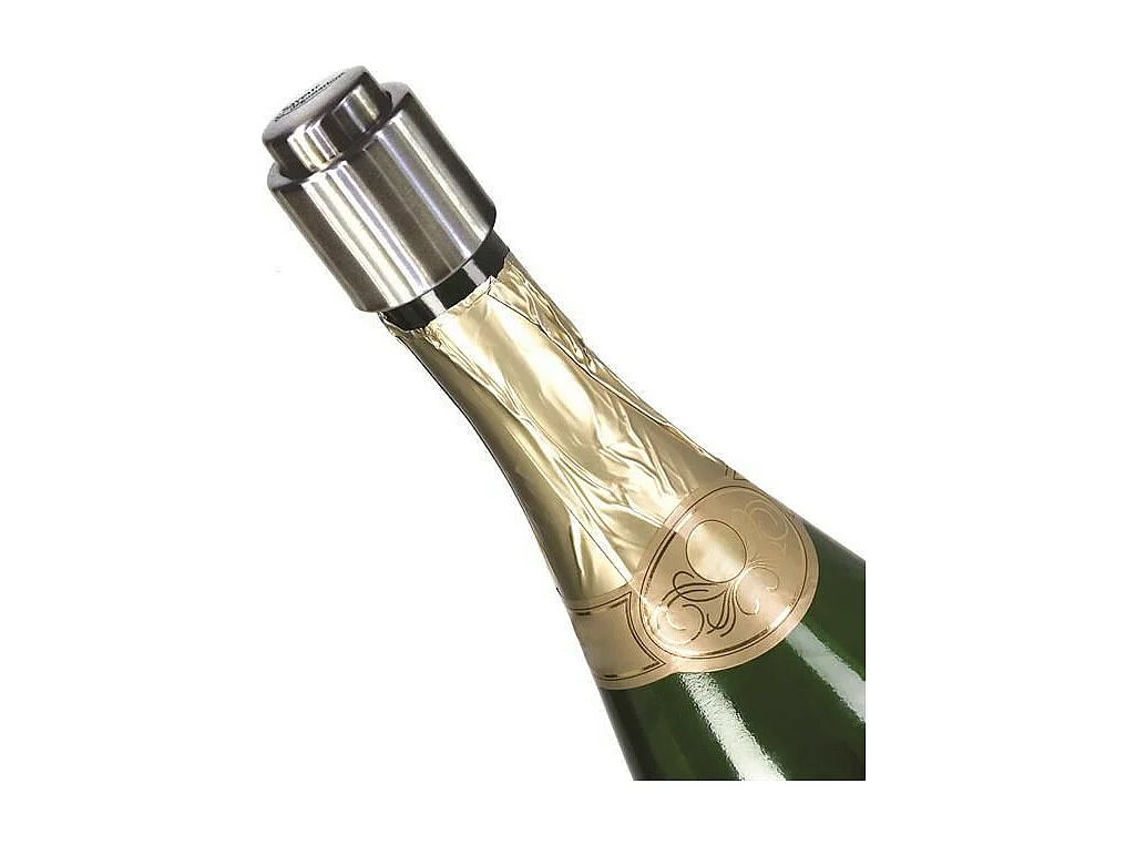 Bouchon à Vin en Acier "Bouteille" 4cm Argent