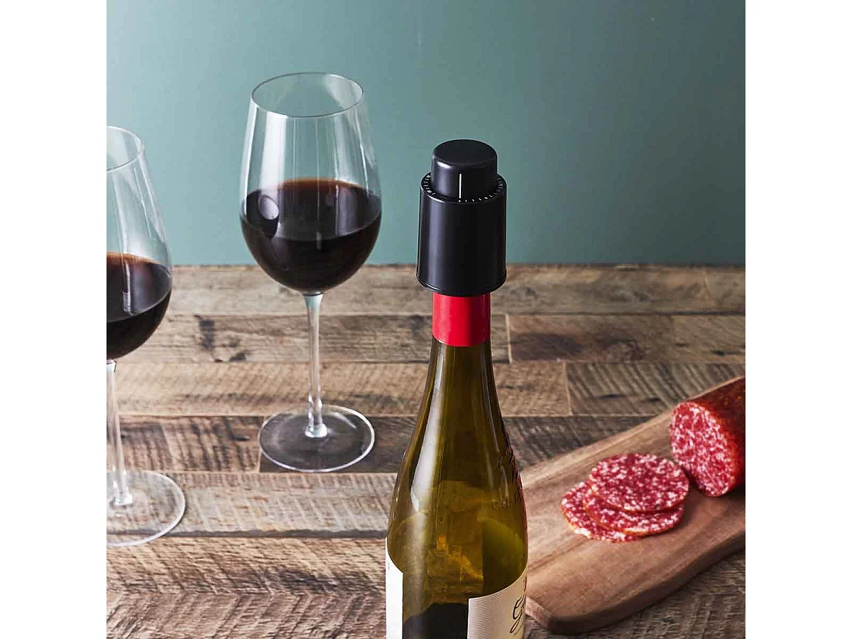 Bouchon Vide d'Air pour Vin "Dateur" 8cm Noir