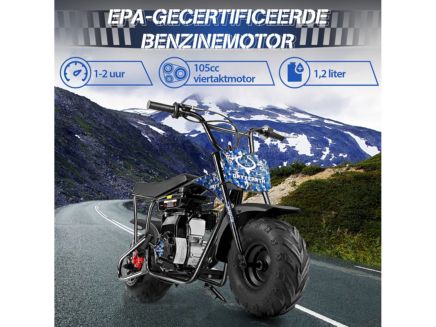 Vespa voor kinderen 105CC, 4-takt, op benzine, mini crossmotor voor 13-jarigen en ouder