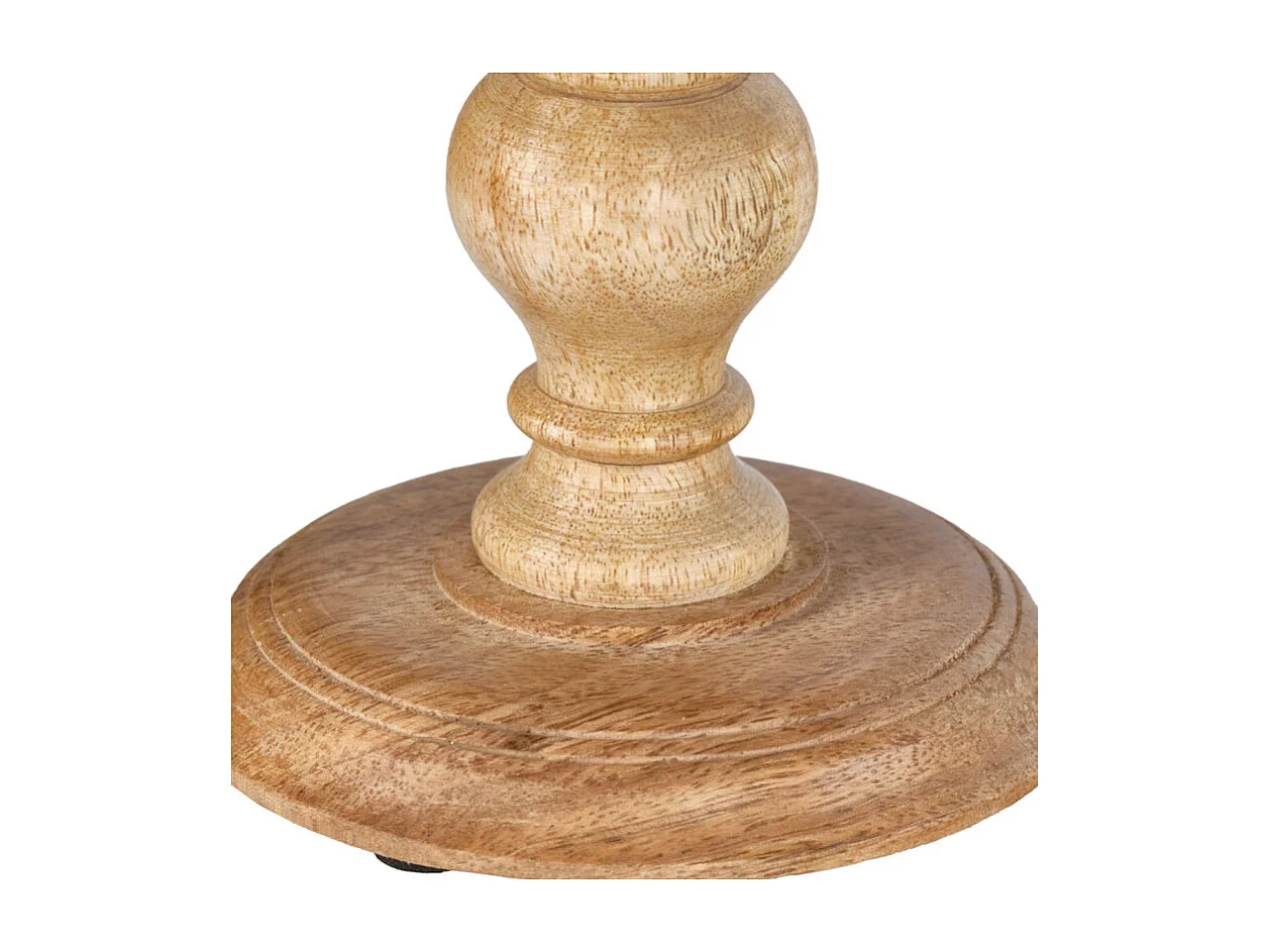 Bougeoir H. 31 cm en bois de manguier et gris laqué - LUXORIA 2899