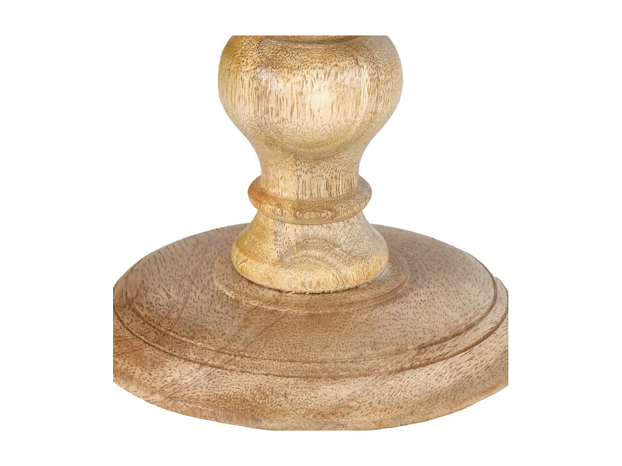 Bougeoir H. 31 cm en bois de manguier et blanc laqué - LUXORIA 2905