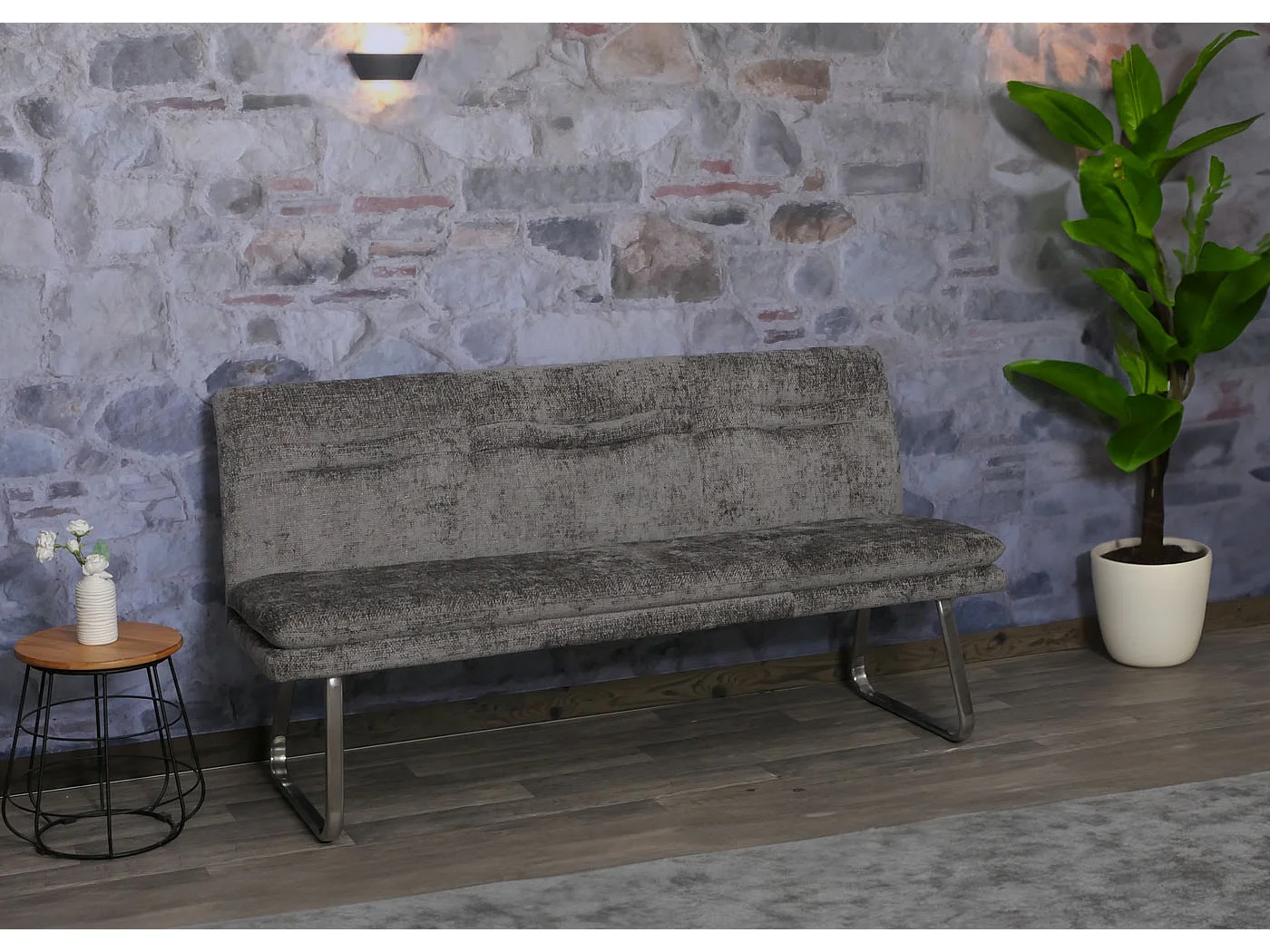 Asiento corrido MCW-H70,  gris oscuro