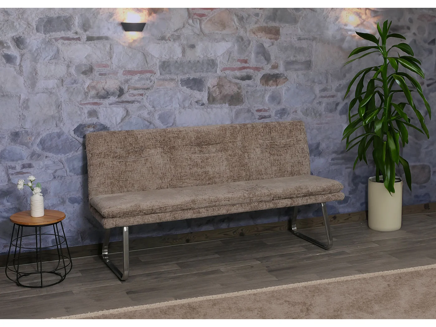 Banco corrido MCW-H70,  castanho