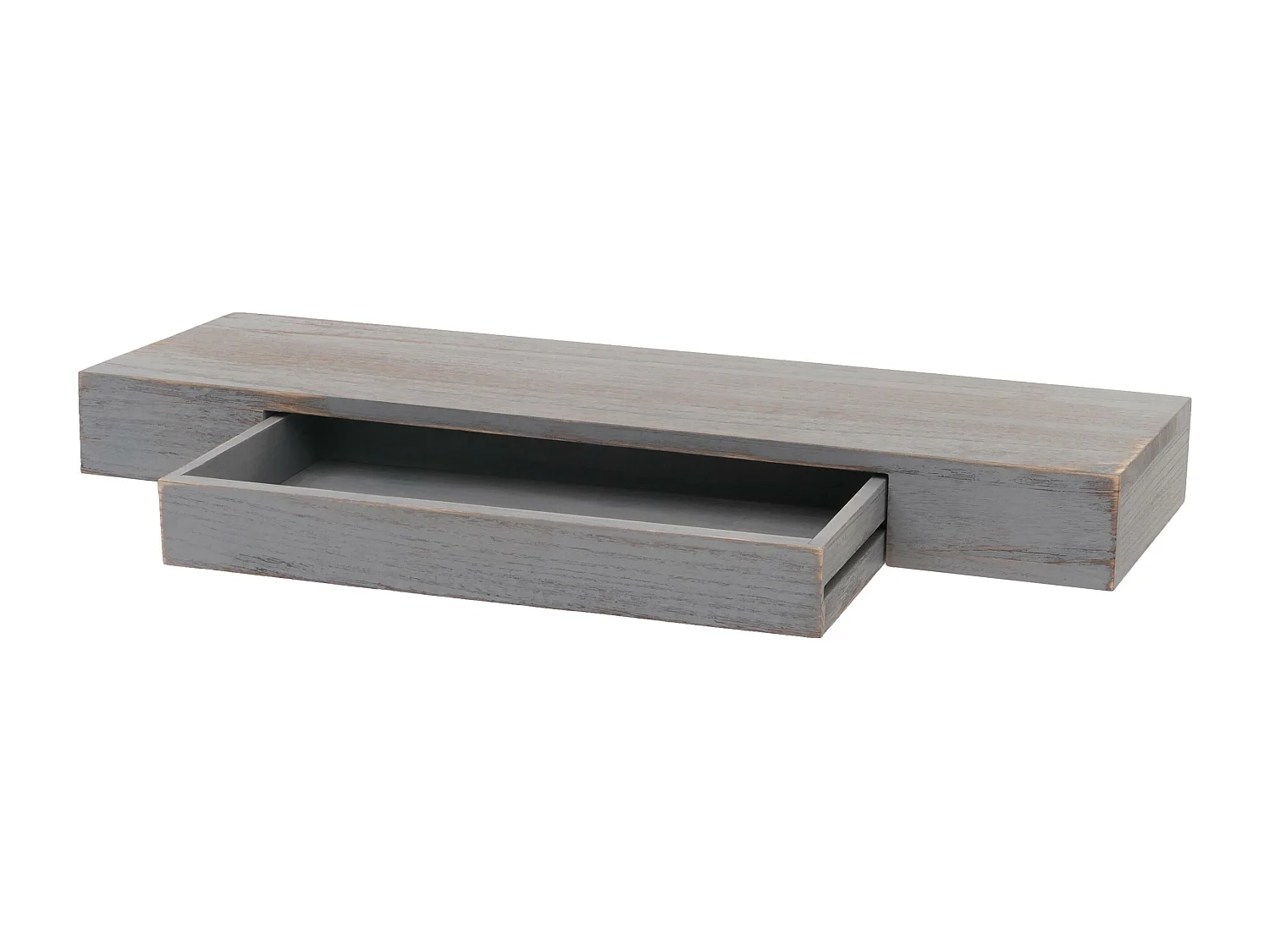 Wandregal MCW-H37 Schublade, Grau, shabby