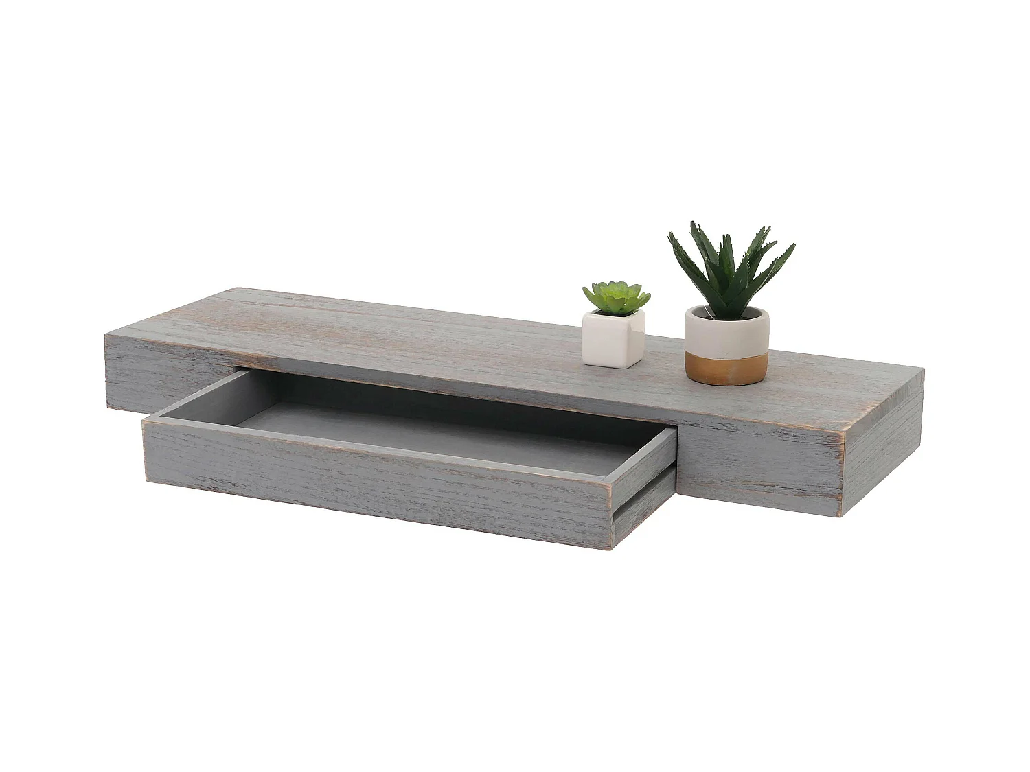 Étagère murale MCW-H37 Tiroir,  gris, shabby