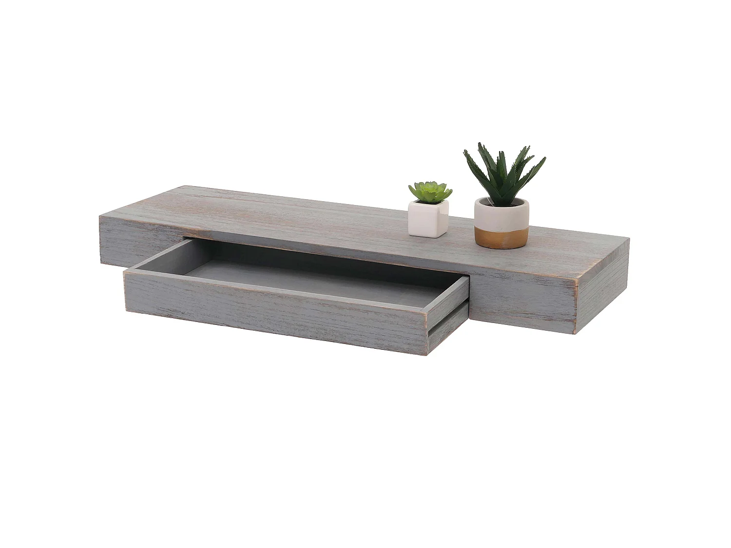 Półka ścienna MCW-H37 Szuflada,  szary, shabby