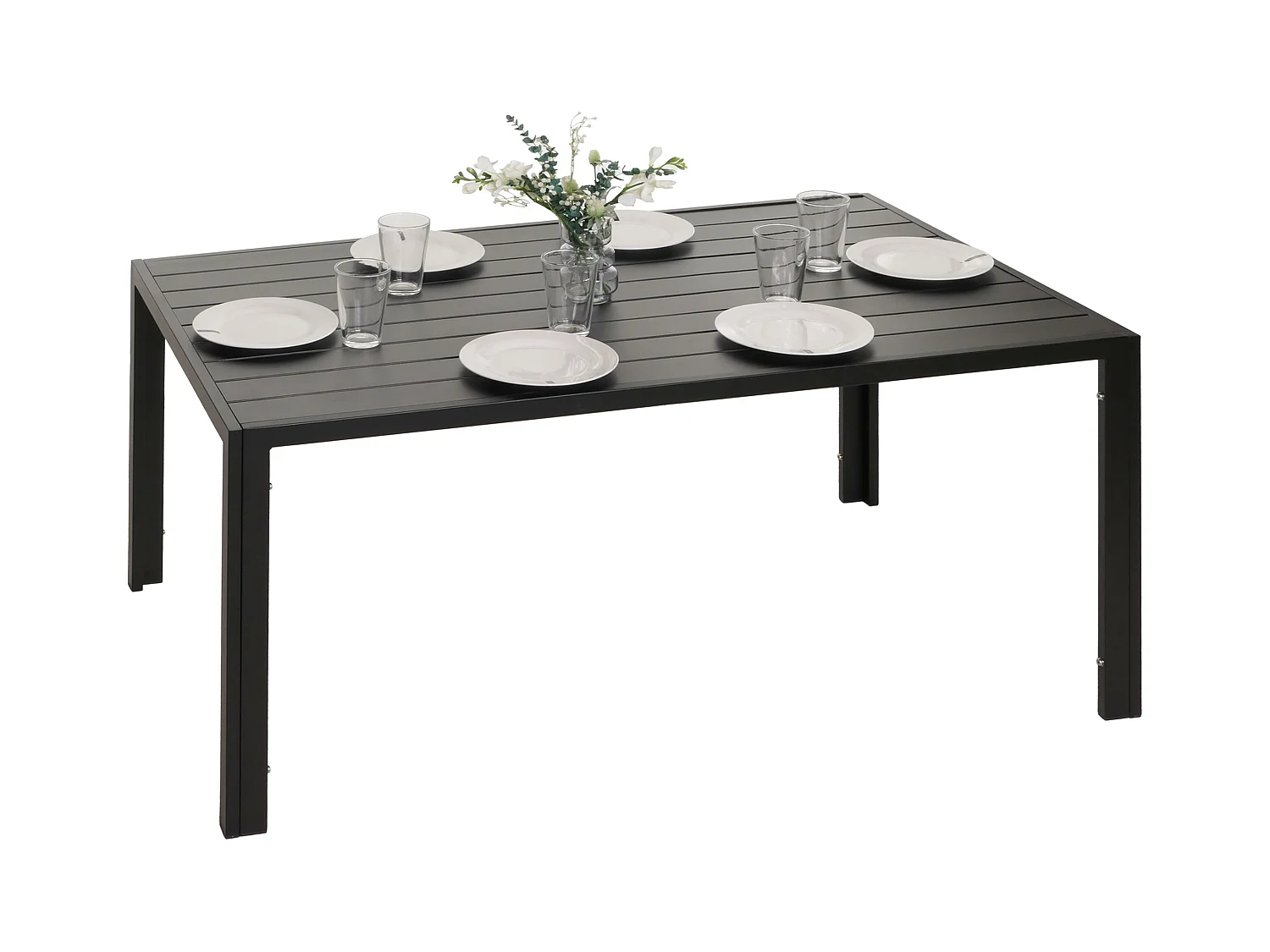 Table à manger en aluminium MCW-N40,  anthracite