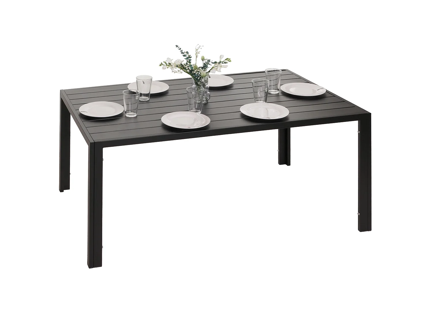 Aluminiowy stół do jadalni MCW-N40,  antracyt