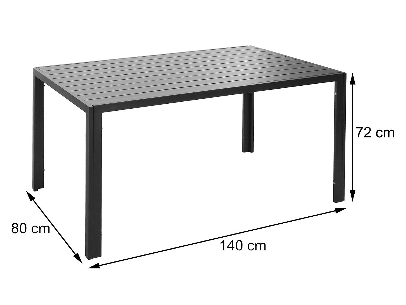 Aluminiowy stół do jadalni MCW-N40,  antracyt