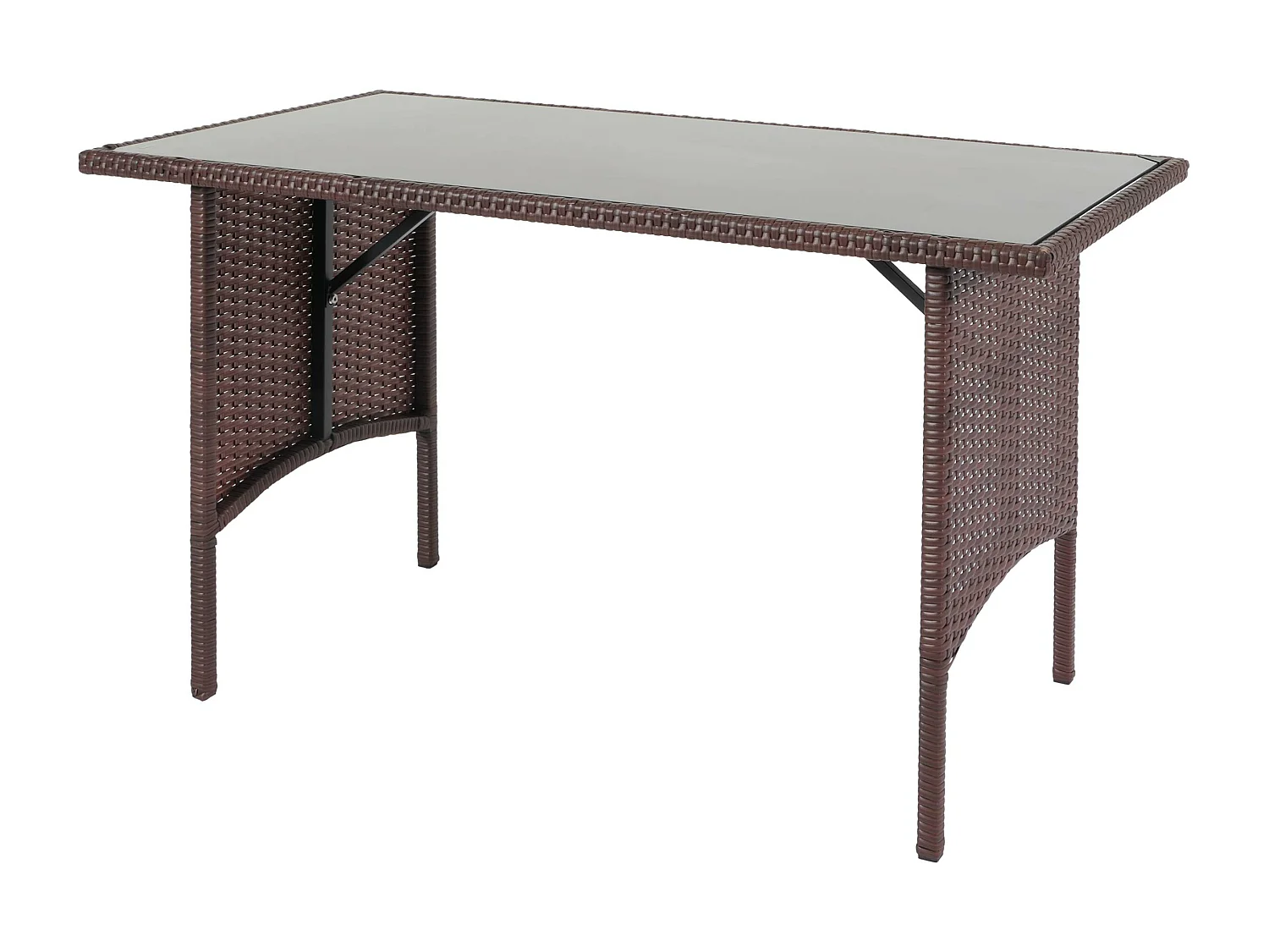 Mesa de jantar em poli-rattan MCW-G16,  castanho