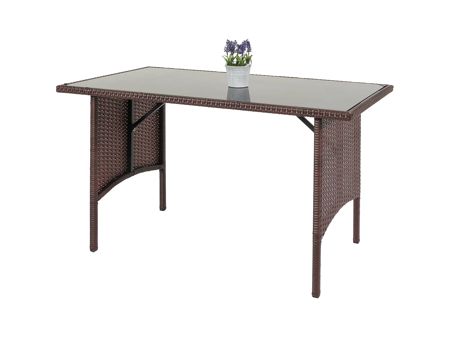 Poly-Rattan Table à manger MCW-G16,  brun