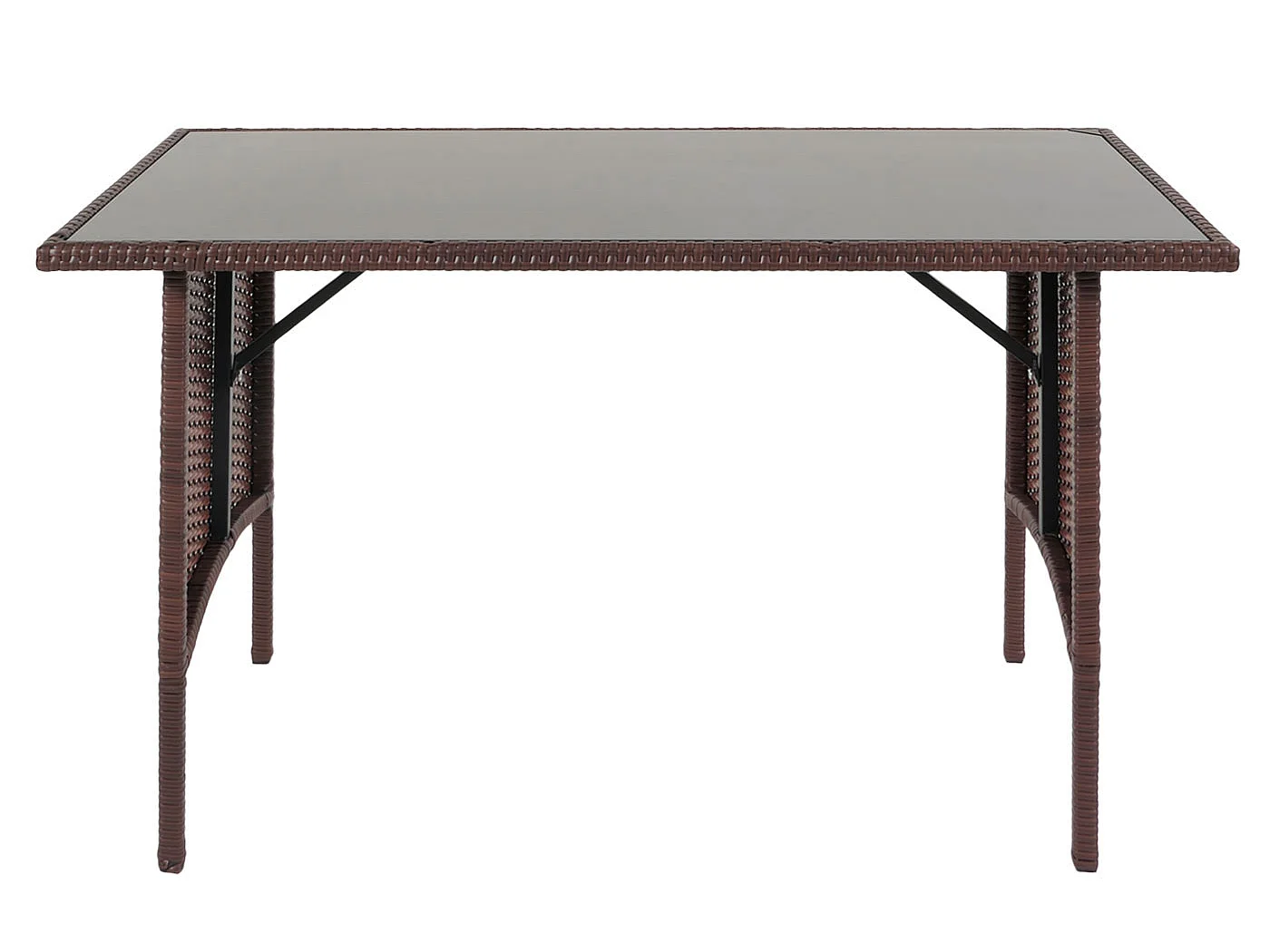 Table à manger en polyrotin MCW-G16,  marron