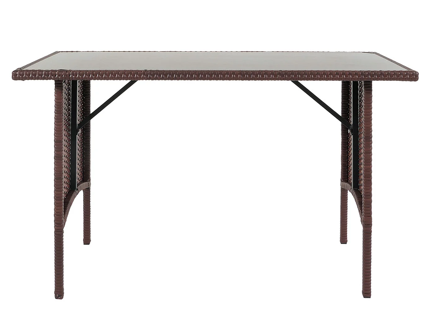 Table à manger en polyrotin MCW-G16,  marron