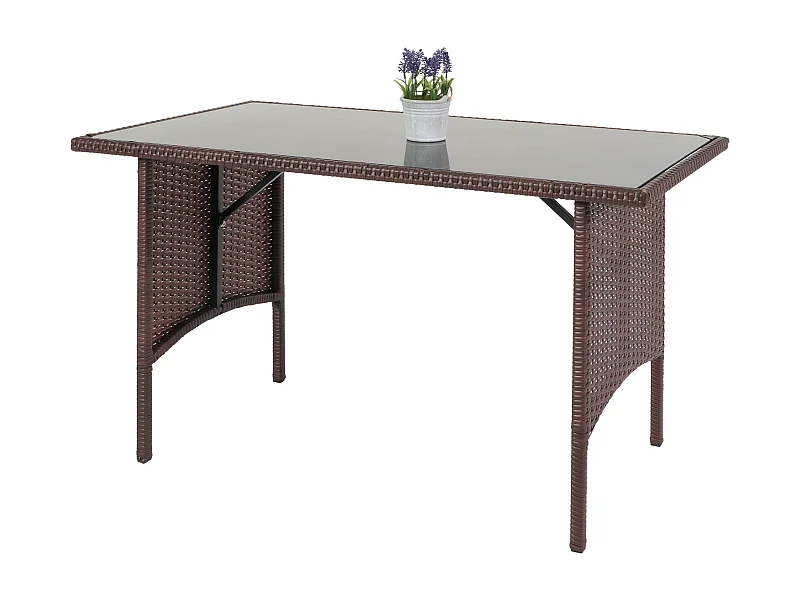 Poly-Rattan Table à manger MCW-G16,  brun