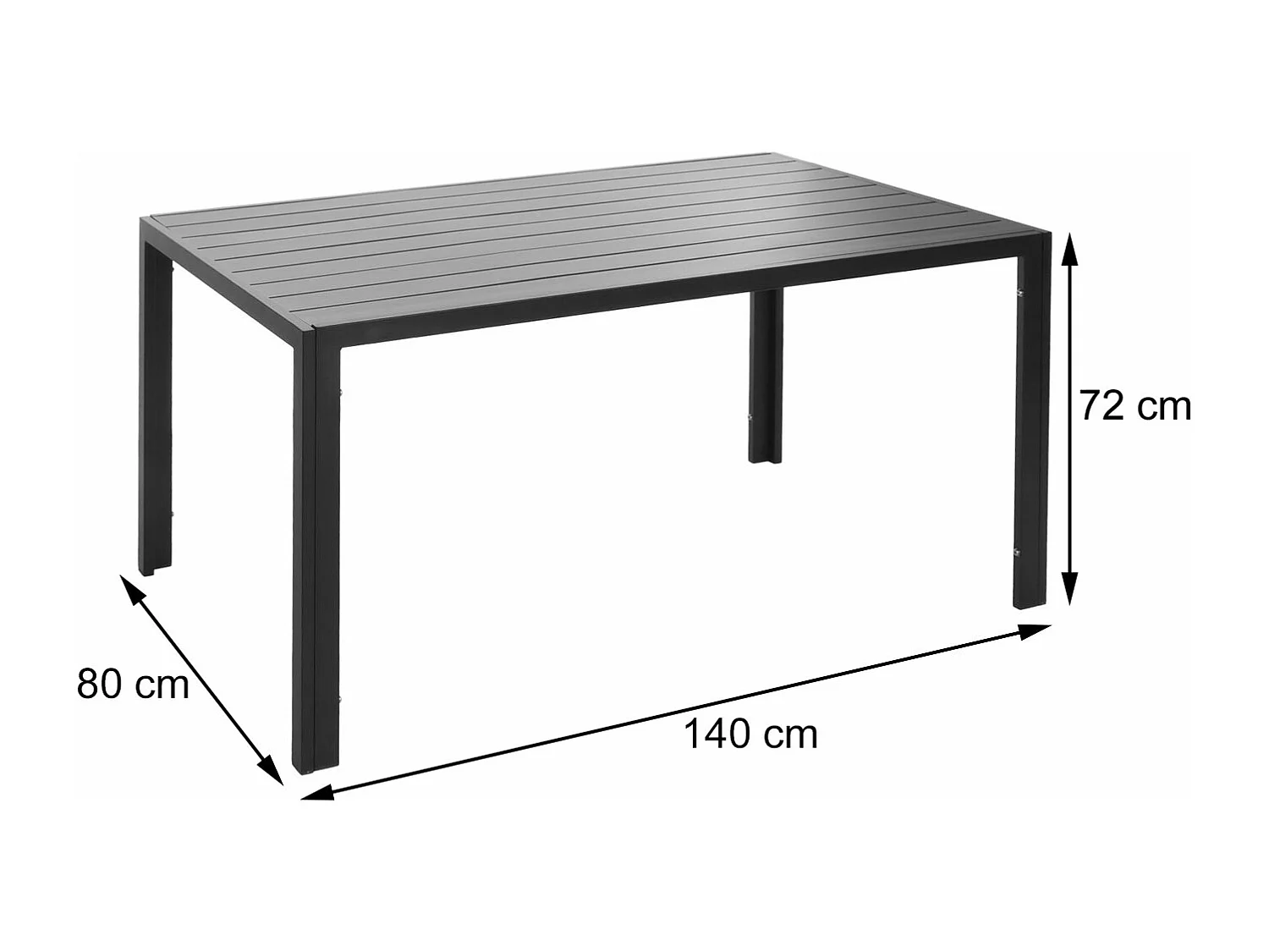 MCW-N40 aluminium eettafel,  lichtgrijs