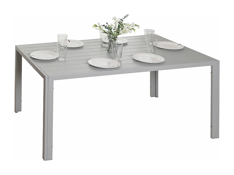 Table à manger en aluminium MCW-N40,  gris clair