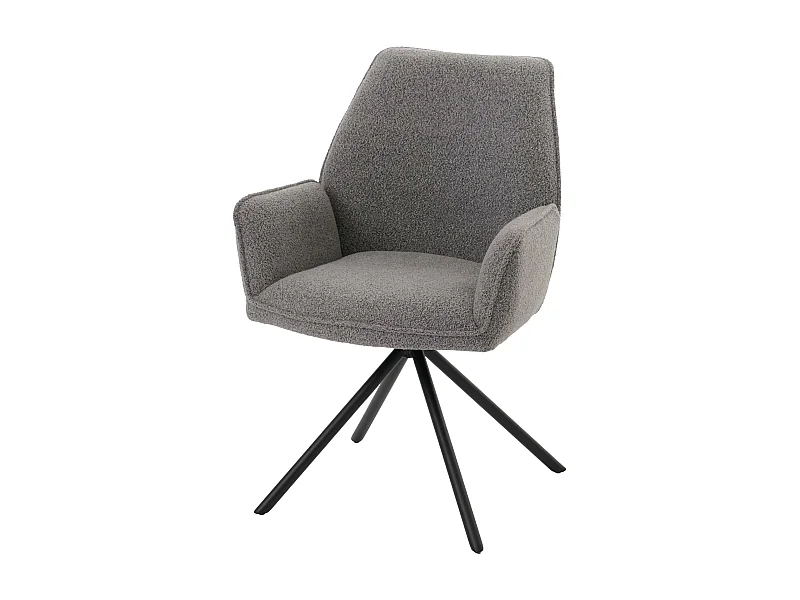 Chaise de salle à manger MCW-G67 Bouclé,  gris clair