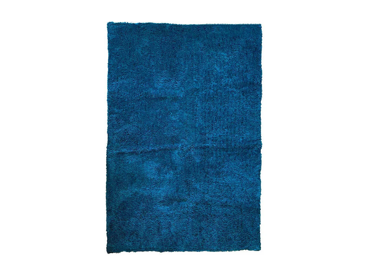 Tapis 140 x 200 cm shaggy à poils courts doux bleu canard – COSMOS
