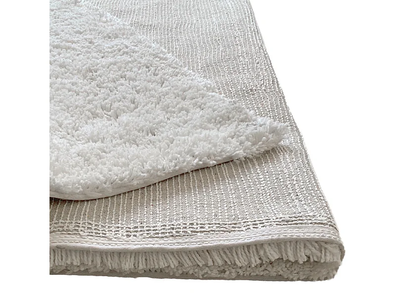 Tapis 140 x 200 cm shaggy à poils courts doux blanc – COSMOS