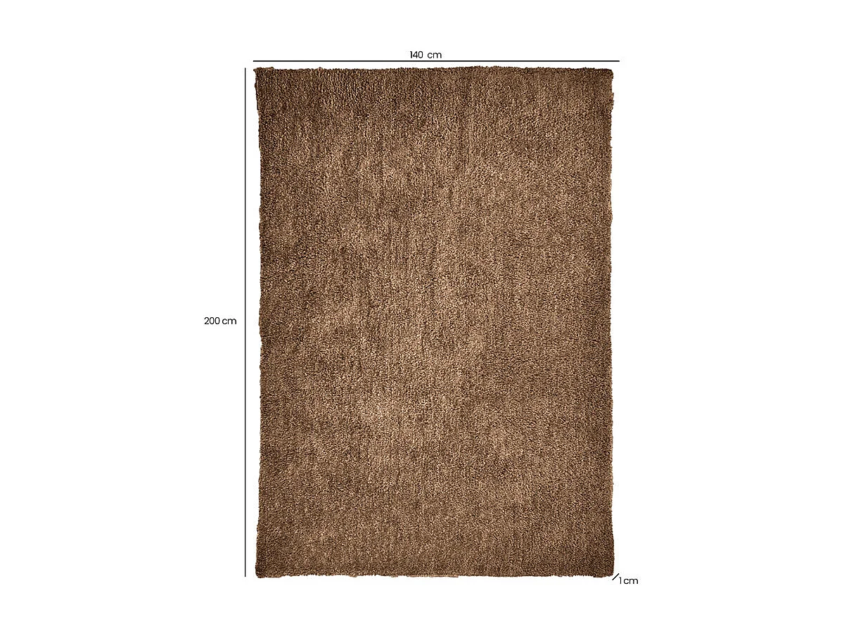 Tapis 140 x 200 cm shaggy à poils courts doux marron – COSMOS
