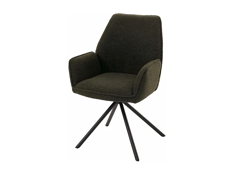 Chaise de salle à manger MCW-G67 Bouclé,  vert olive