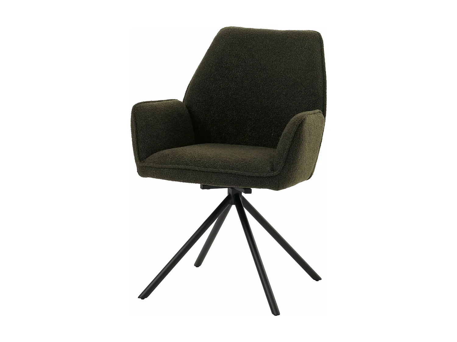 Chaise de salle à manger MCW-G67 Bouclé,  vert olive