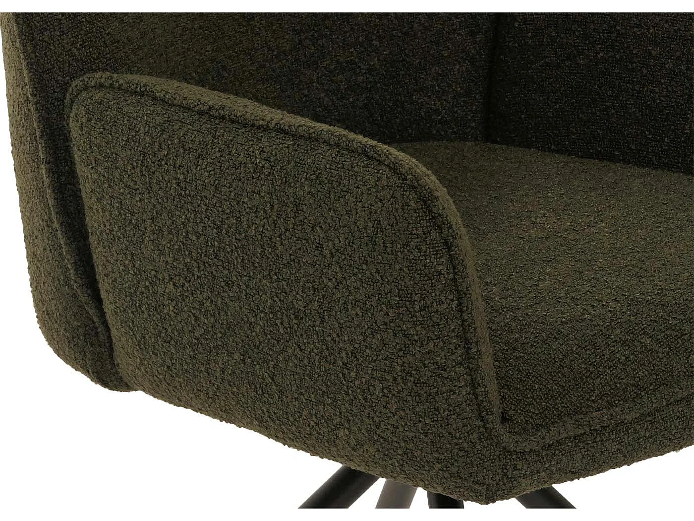 Chaise de salle à manger MCW-G67 Bouclé,  vert olive