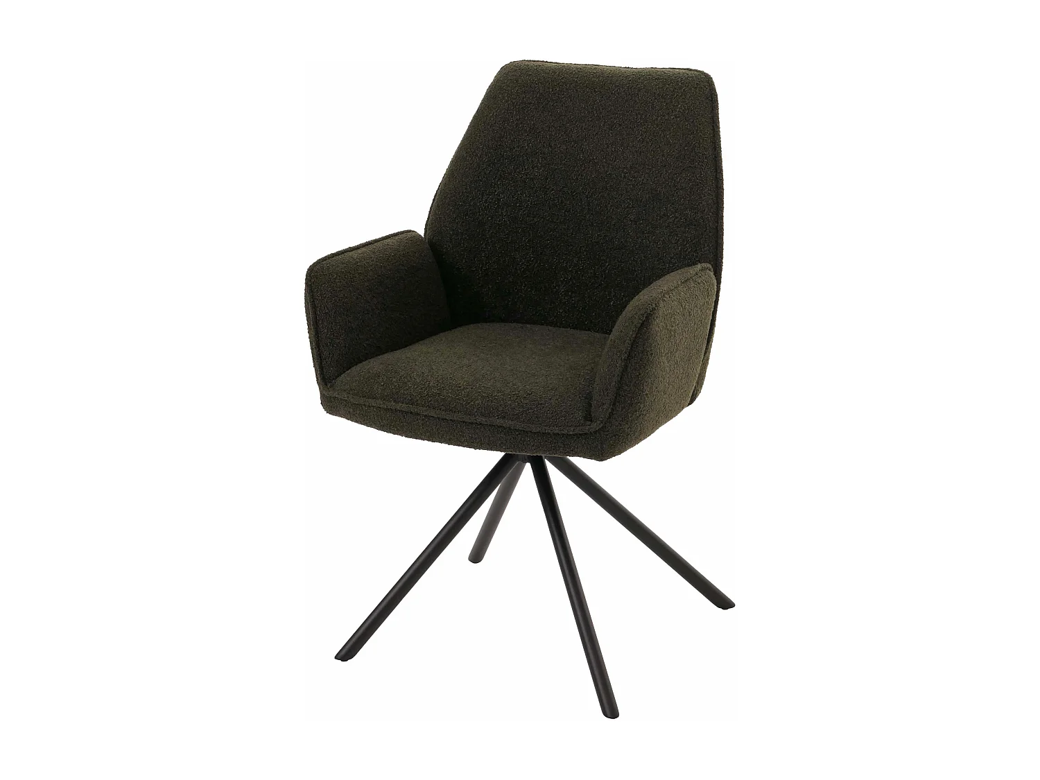 Chaise de salle à manger MCW-G67 Bouclé,  vert olive