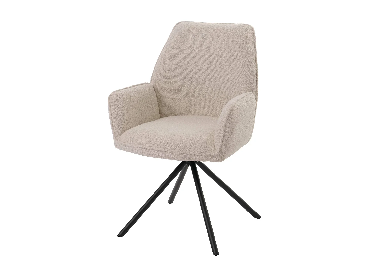 Silla de comedor MCW-G67 Bouclé,  crema