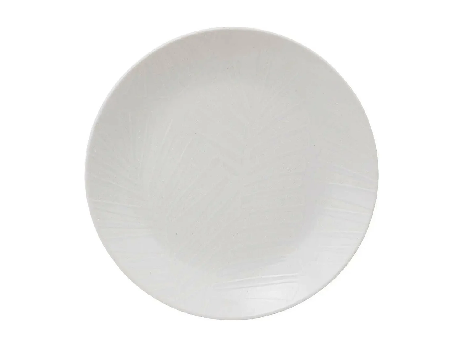 Lot de 6 Assiettes Plates "Leaf" 27cm Blanc