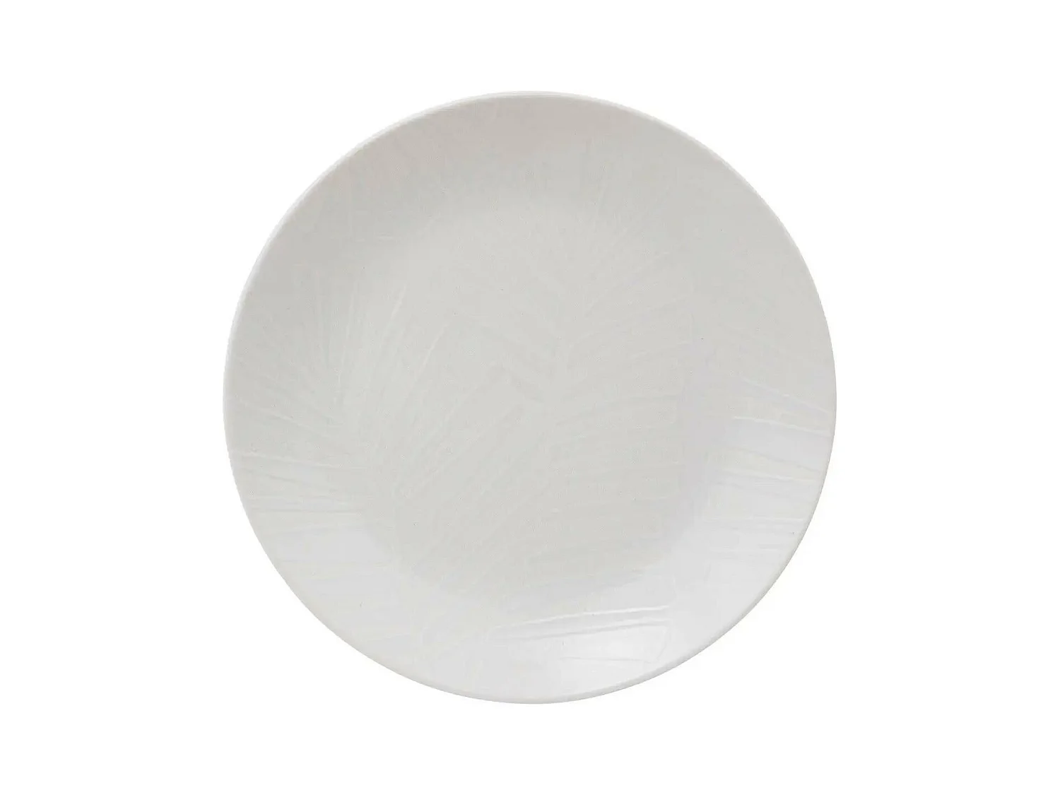 Lot de 6 Assiettes Plates "Leaf" 27cm Blanc