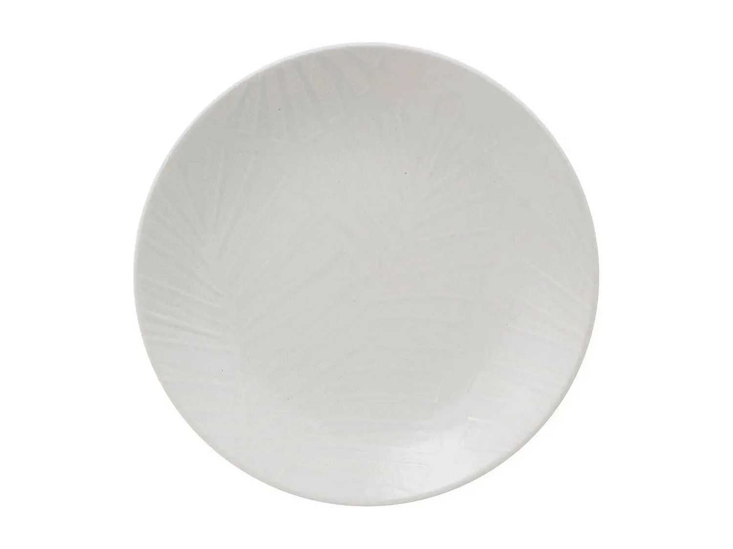 Lot de 6 Assiettes à Dessert "Leaf" 20cm Blanc