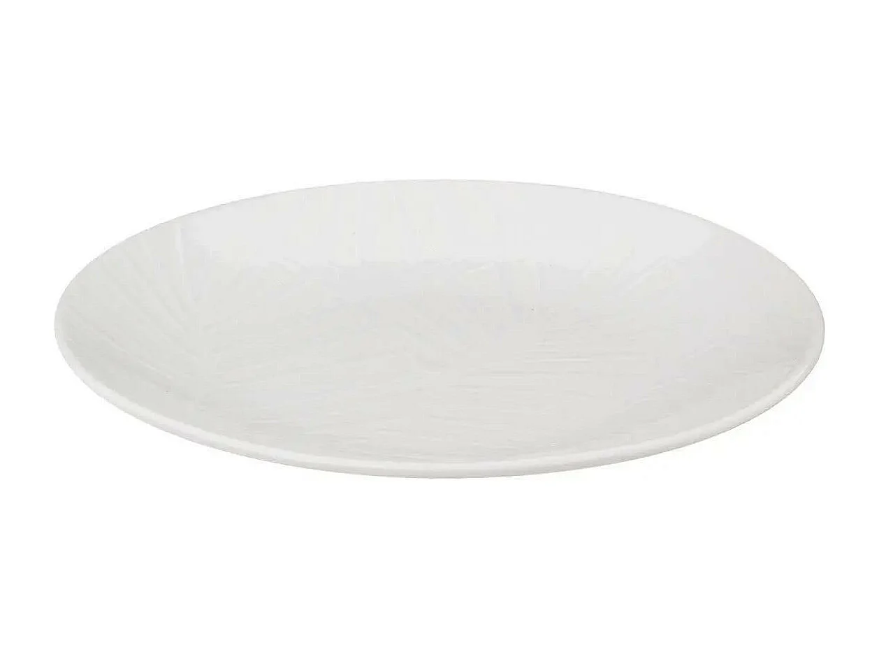 Lot de 6 Assiettes à Dessert "Leaf" 20cm Blanc