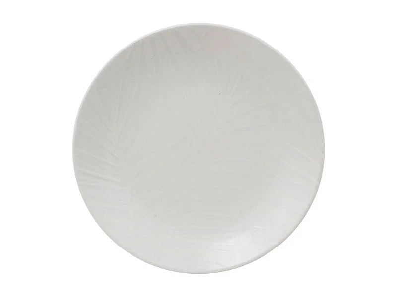 Lot de 6 Assiettes à Dessert "Leaf" 20cm Blanc